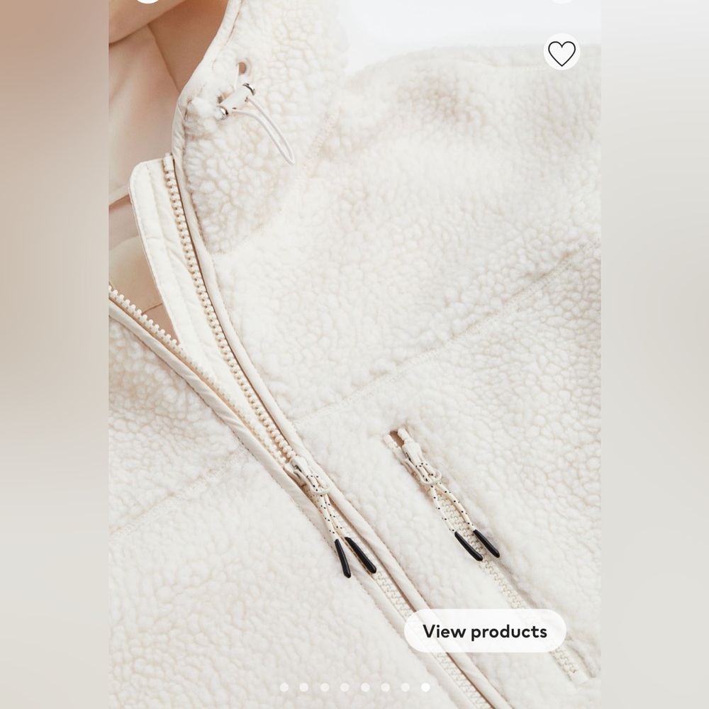 H&M teddy cream white jacket - like new - Picture 2 of 4